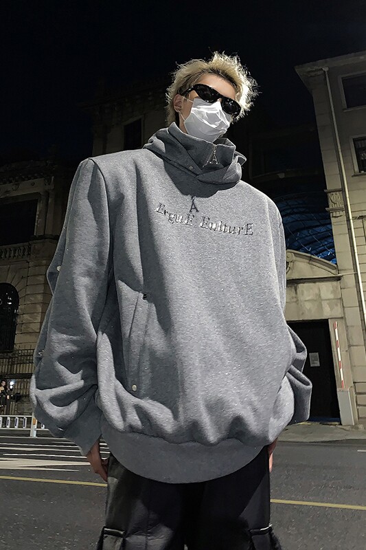 现货25秋冬男士星空卫衣闪粉亮片金属垫肩高领忍者卫衣MJ989-P98,男装卫衣,电商B288