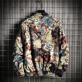 19新款日系复古印花动物夹克加绒摇粒绒学生外套mj220-p135，男装夹克，电商B288