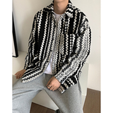 秋冬新复古黑白毛呢大衣衬衫款轻熟风大码保暖外套大衣mj626-p125，男装衬衫，电商B288