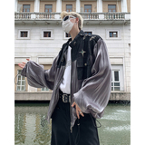 23秋季男士牛仔拼接金属飞机扣星星夹克亮光短上衣JK03-P118现货，男装夹克，电商B288