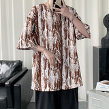 冰丝扎染印花T恤男短袖大码薄款宽松港风五分袖潮tx11-p30，男装T恤，电商B288