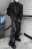 23秋新男夹克外套飞机扣垫肩金属拉链上衣工装西装JK02-P120现货，男装夹克，电商B288