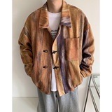 轻熟美式复古晕染夹克外套翻领拉链宽松毛呢大衣现货mj627-p135，男装夹克，电商B288