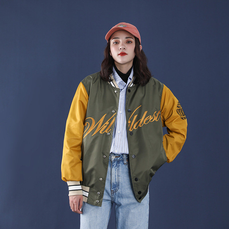 秋冬男士刺绣学生美式街头棒球服情侣大码夹克外套mj368-p95，男装夹克，电商B288