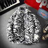 22潮牌大码斑马纹环保皮草加厚加棉保暖大码棉衣mj238-p150，男装棉衣，电商B288