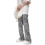 现货！25夏款斑马纹港风休闲显瘦冰丝滑感男士潮休闲裤子ck67-p45，男装休闲裤，电商B288