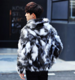 2026冬季新款男装加厚大码毛棉衣外套韩版连帽仿皮草棉衣男p135，男装棉衣，电商B288