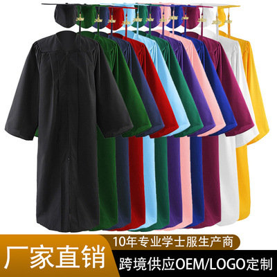 现货新款美式学士服学位服高中大学生毕业典礼礼服学士服博士服