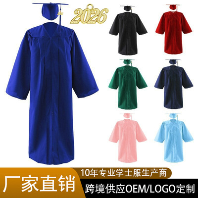 跨境美式学士服毕业礼服套装成人大学生博士服梭织学位袍硕士服