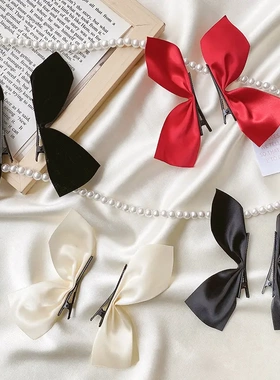 赵露思同款黑色半片式蝴蝶结发夹头饰对夹侧边夹子发饰夏季发卡女