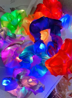 C152夜店发光头绳LED彩灯大肠发圈闪光节假日出游个性扎马尾