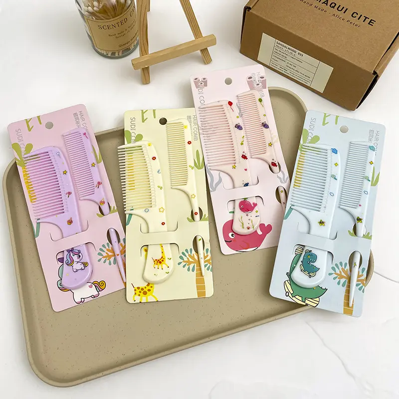 卡通动物尖尾梳女生长发梳子少儿专用防静电美发梳细齿密头梳