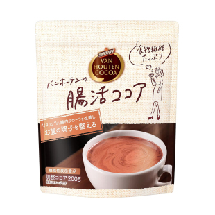日本直邮VAN 肠活可可调整牛奶咖啡速溶冲饮 HOUTEN可可粉200g袋装