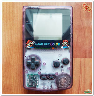 原装 1皇冠 掌机 彩色 马里奥限定版 gameboy gbc主机 紫透1