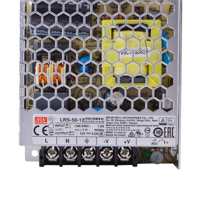 台湾明纬LRS-50-12金属网壳单组直流开关电源供应器50W/12V/4.2A