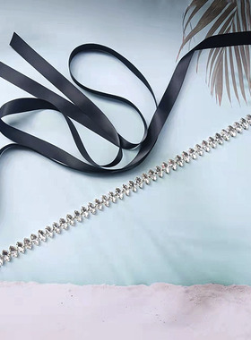 水钻腰带婚纱礼服女配饰收腰时尚链条绑带表演搭配连衣裙百搭腰封