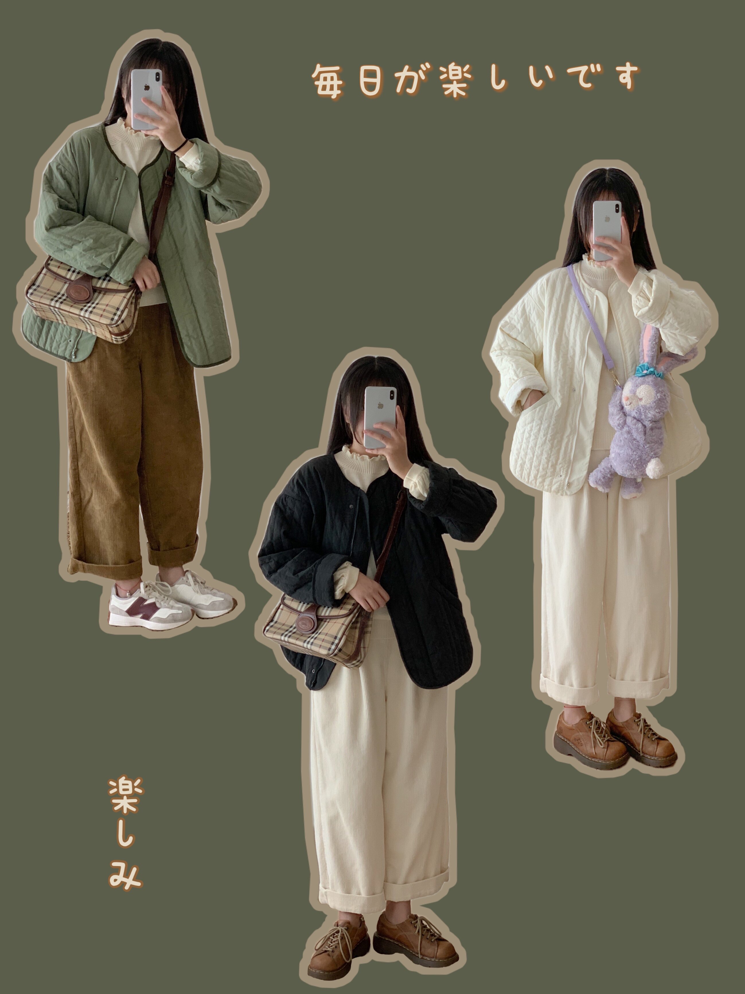 【野驴】日单ins日系森女无领绗缝夹棉轻薄舒适夹克棉服百搭外套