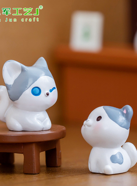 微景观工艺配件卡通小猫咪车载摆件桌面装饰公仔