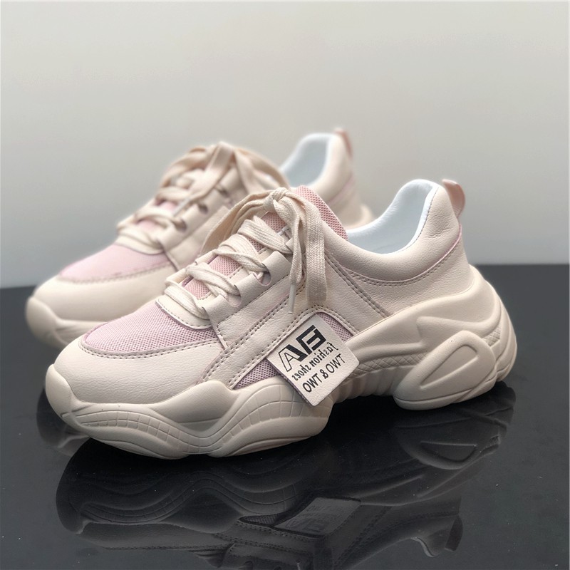 5CM真皮牛皮老爹嚡女百搭运动嚡