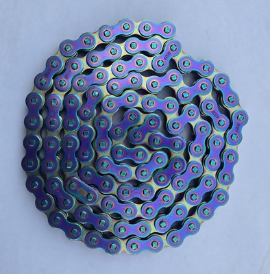 420H112L加厚加强彩色链条适用轻蜂探骊79Bike赤羚R1非油封112节