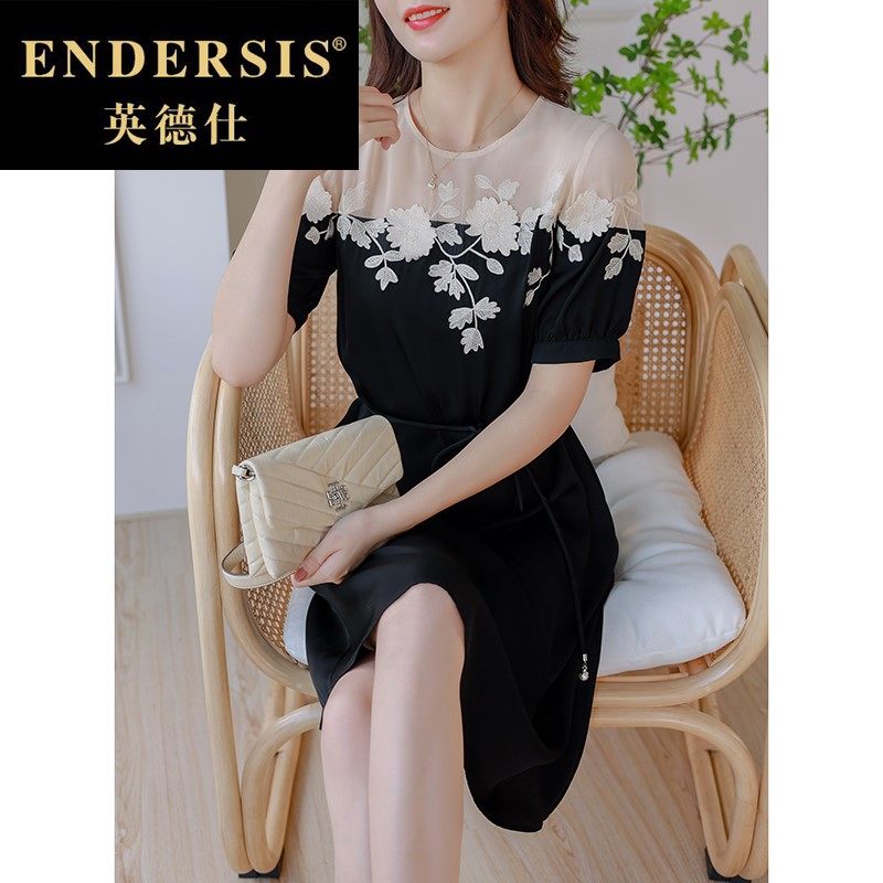 夏季女士设计感小众高端时尚刺绣拼接轻奢醋酸连衣裙小黑裙DM0606|msdalam kategori Butik wanita / wanita, wanita saiz besar - dari Buy2taobao.com untuk memberikan perkhidmatan ejen Taobao profesional membeli