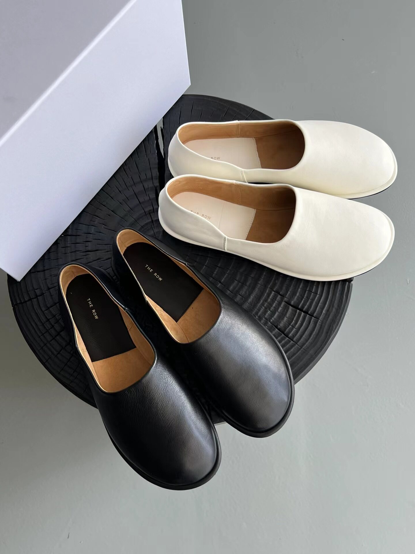 牛货*row高端真皮乐福鞋简约柔软单鞋浅口平底休闲鞋奶奶鞋女