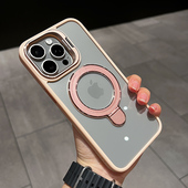 镂空镜头磁吸支架适用苹果15手机壳iPhone16promax新款 14透明13全包防摔12女16pro高级感pm高端15plus多功能
