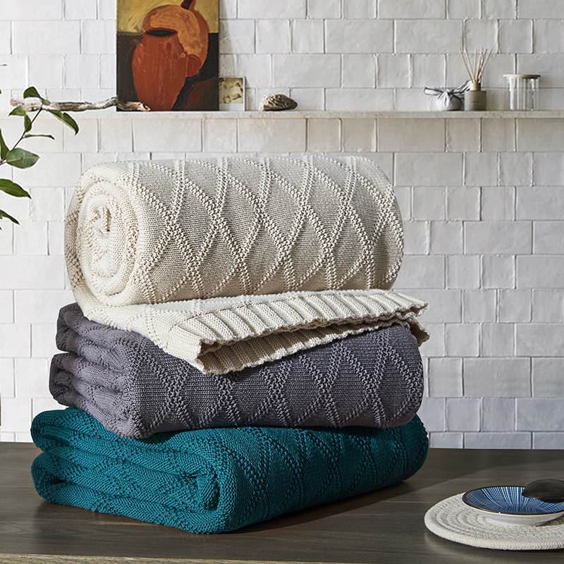Northern Europe Simplicity pure cotton Knitted blanket Office sofa Noon break Hairs blanket Single Cotton Shawl air conditioner Blanketin the Bedclothes , Leisure blanket/Woolen blanket/Carpet  category - from Buy2taobao.com to provide professional Taobao agent buy service