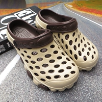 Летние тапочки в стиле Crocs, пляжная обувь, нескользящие босоножки, мюли подходит для мужчин и женщин, для влюбленных, закрытый носок, крупный округлый носок
