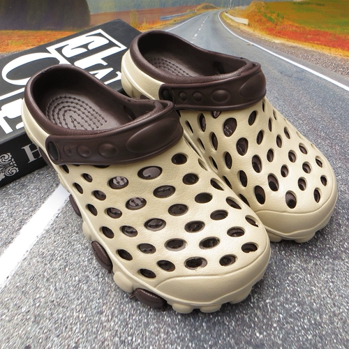 Летние тапочки в стиле Crocs, пляжная обувь, нескользящие босоножки, мюли подходит для мужчин и женщин, для влюбленных, закрытый носок, крупный округлый носок