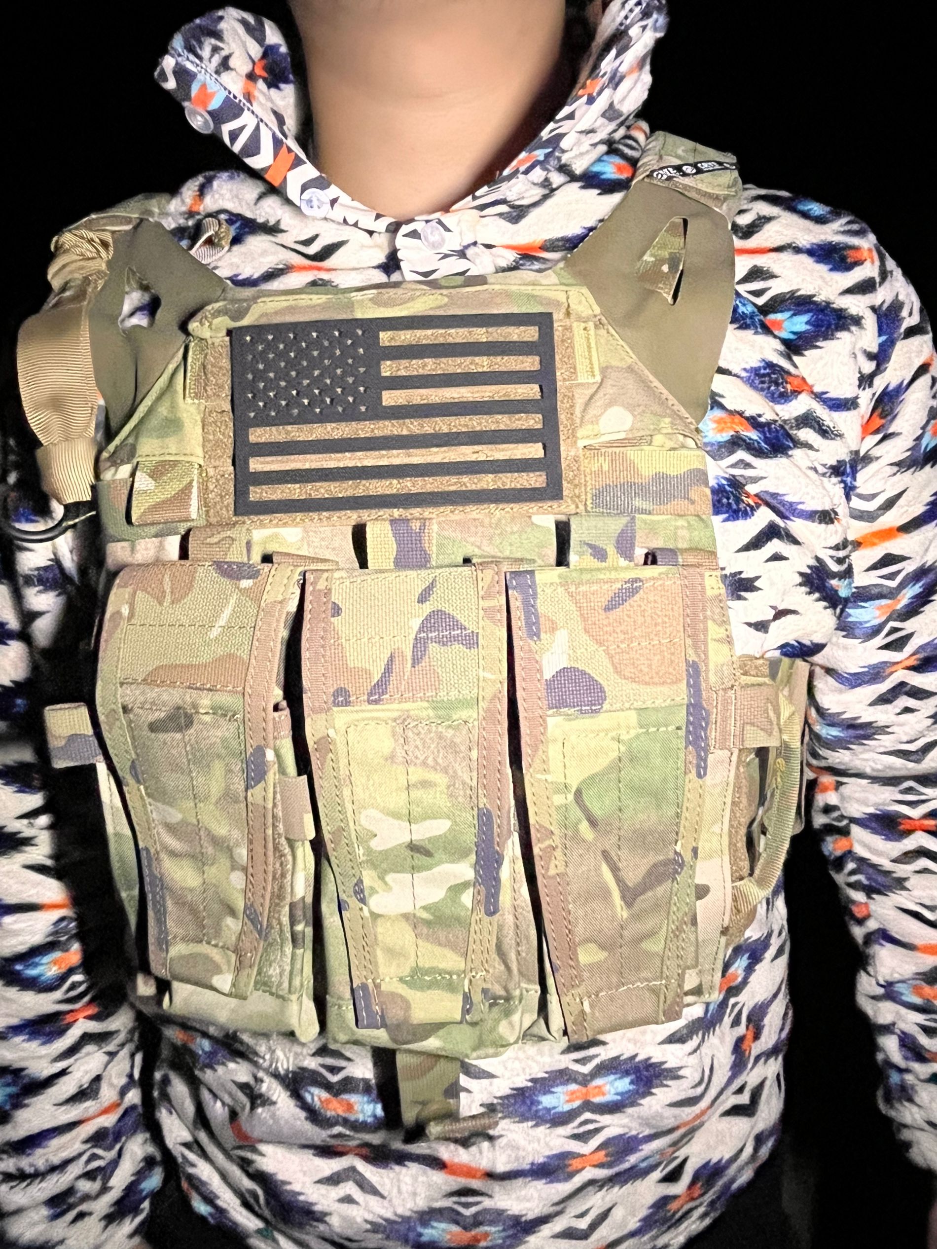 axl款战术防红外星条旗激光雕刻尼龙魔术贴章徽章背包衣服臂章