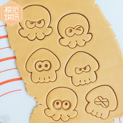 喷射战士鱿型饼干模具斯普拉盾鱿鱼章鱼乌贼烘焙模具splatoon