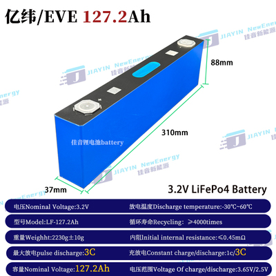 亿纬3.2V127.2Ah刀片动力12V24V