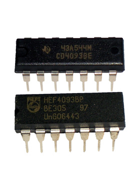 施密特触发器 HEF4093BP DIP-14P CD4093BE CD4093BF IC芯片电路