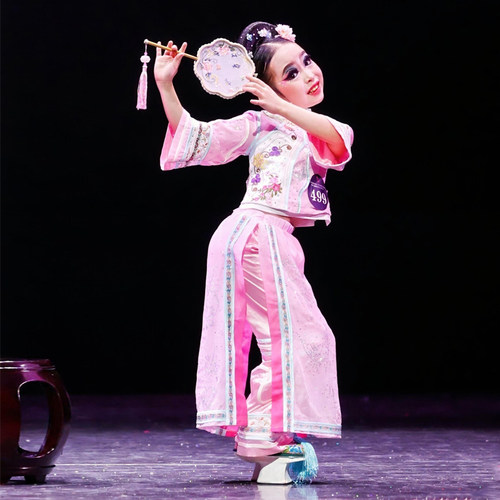 俏灵儿国风民族舞女童演出服独舞