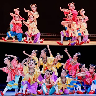 少儿童舞蹈演出服元旦新年春晚喜庆津娃传承年画情非遗剧目舞台服