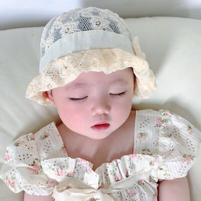 婴儿帽子春季薄款女宝宝遮阳帽透气公主帽防晒可爱婴幼儿凉帽夏天
