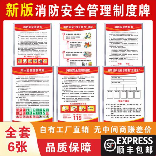 消防安全管理制度KT板急速发货