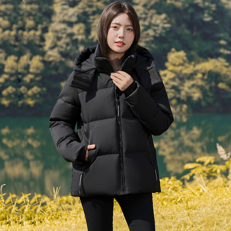 爱丹蒙超厚短款羽绒服女2025年新款简约时尚宽松加厚休闲时尚外套