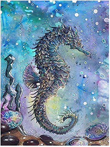 钻石画2021年新款满钻5d七彩海马海底世界动物卧室