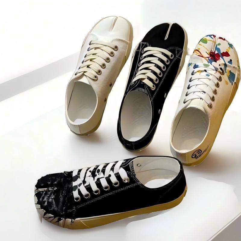 明星同款百搭分趾帆布鞋男女同款休闲系带猪蹄德训运动休闲平底