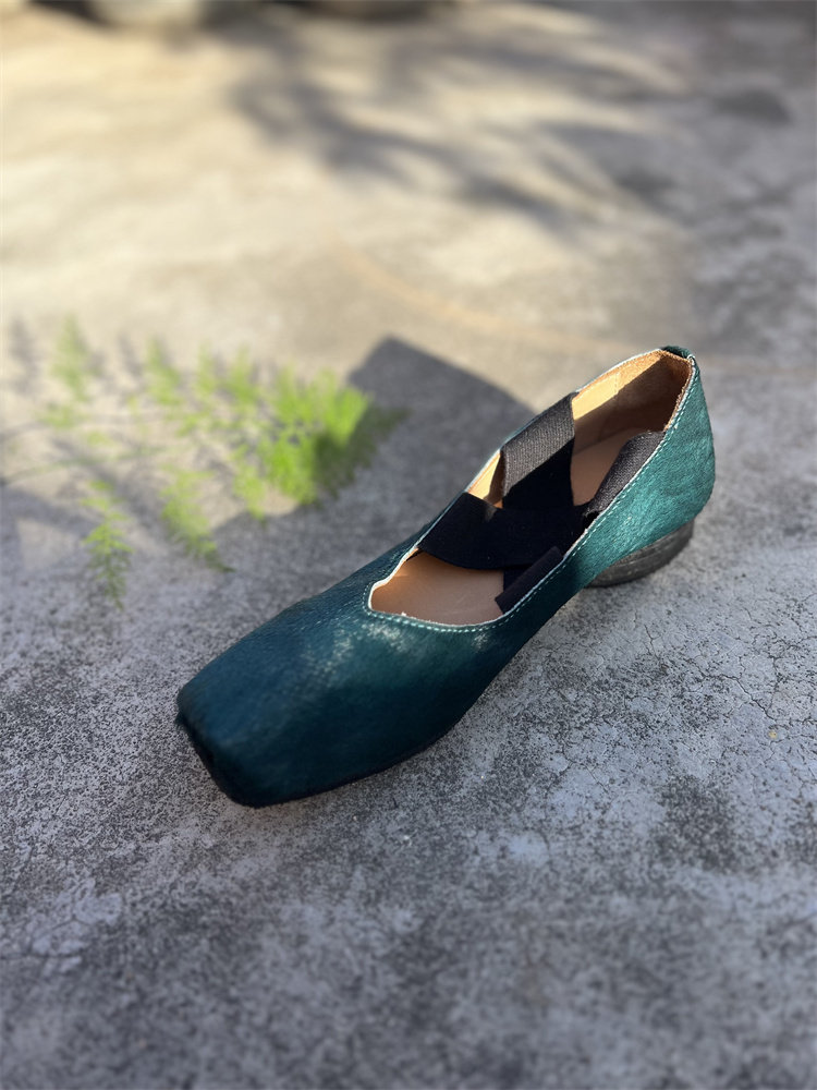 马毛方头芭蕾女UMA LOONGWIN复古手工鞋交叉带玛丽珍平底低帮小众,女鞋,乐福鞋（豆豆鞋）,淘宝优惠券,粉丝福利购,淘宝优惠卷