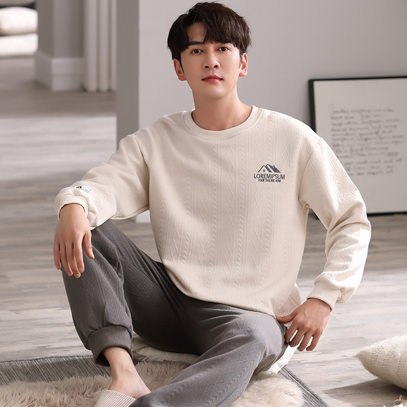 浪莎男士睡衣秋冬款纯棉加厚空气棉长袖套头夹层夹棉家居服套装,女士内衣/男士内衣/家居服,睡衣/家居服套装,淘宝优惠券,粉丝福利购,淘宝优惠卷