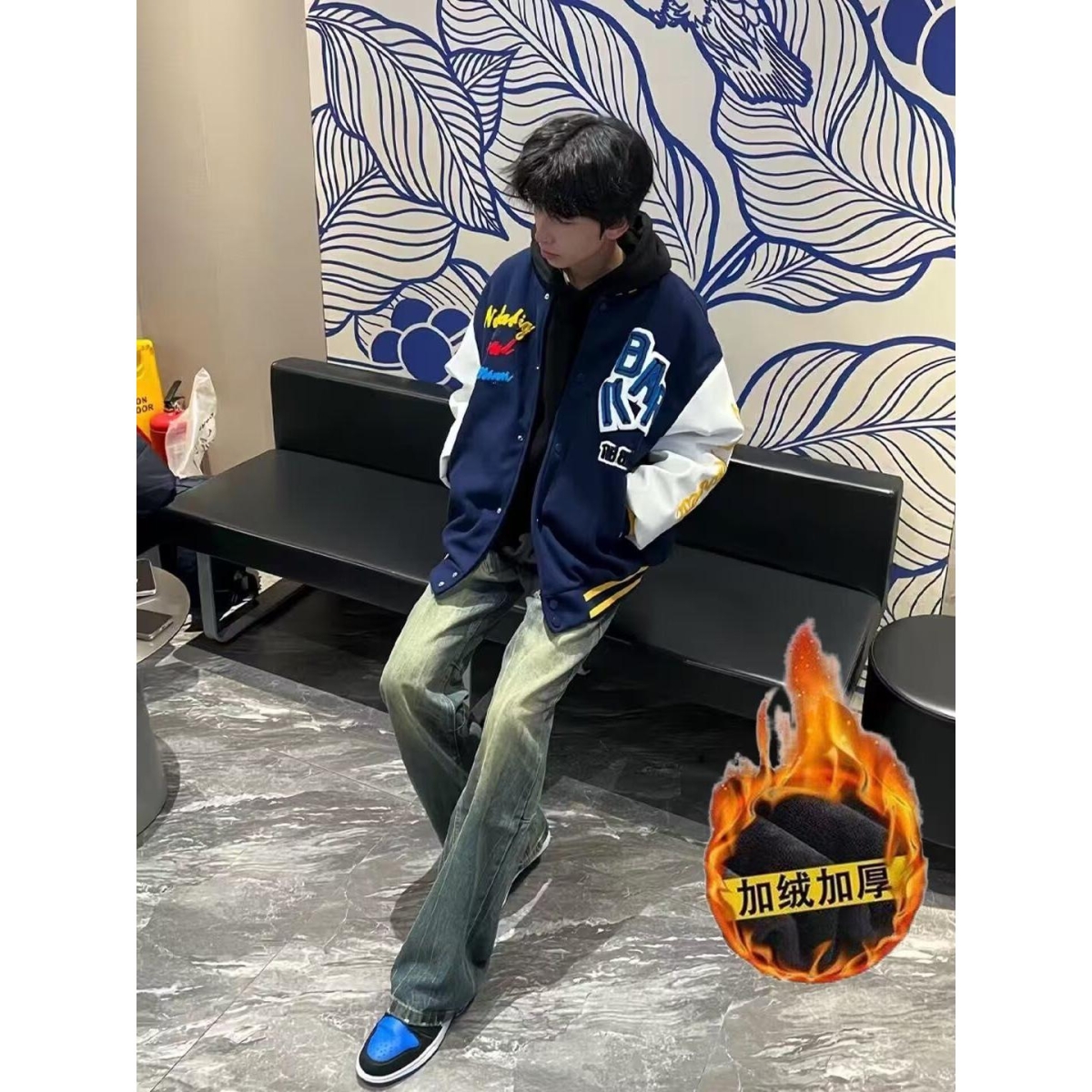 2025设计感休闲男女棒球服秋冬小众撞色韩系学院风百搭夹克外套