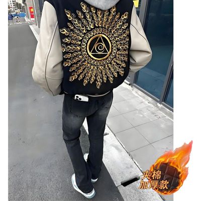 805 夹棉毛巾绣绣棒球服【790 常规款】 美式vibe光明之眼刺绣棒