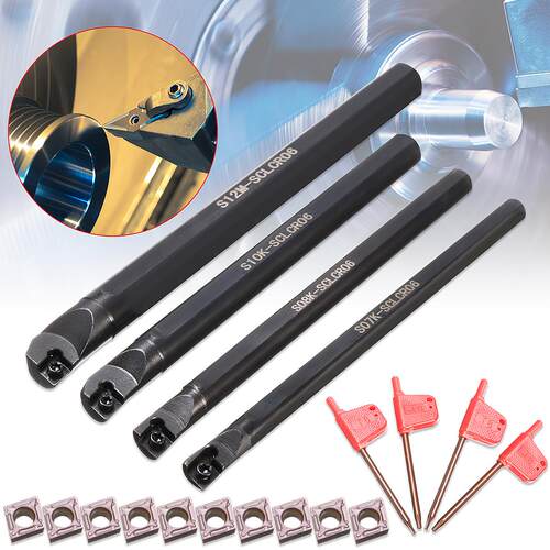 4件套S07K/S08K/S10K/S12M-SCLCR06数控刀杆10片060204刀片