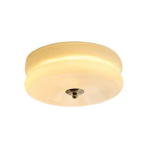 中古法式led简约现代奶油风吸顶灯美式卧室过道玄关氛围玻璃灯具