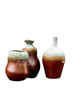 花器茶道精美陶瓷小花岩泥粗陶台面个性小花插摆件水培