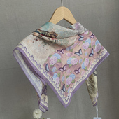 真丝印花方巾70cm薄款 围巾女春夏护颈披肩百搭丝巾秋冬丝棉领巾新