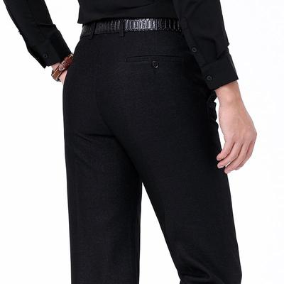 步云羊毛无褶西裤男直筒秋冬款休闲男裤商务正装免烫中年西装裤垂